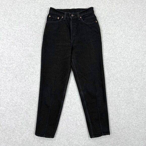 Vintage 90s Levis Womens 6‎ Relaxed Tapered Black Made in USA 1993 Denim - Picture 1 of 14